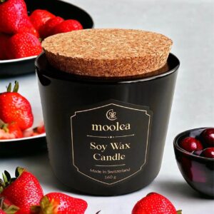 Sugary cherry and strawberry Moolea soy wax candle