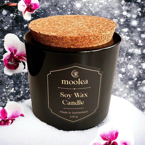 Cassis, orchid, lilac and mint Moolea soy wax candle